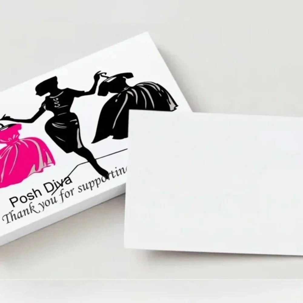 30 Pcs Diva Thank You Business Cards – Boutique Graphic Insert Cards